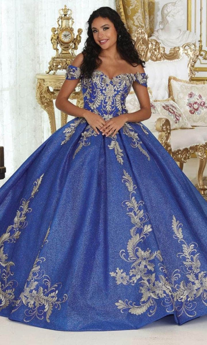 Off-the-Shoulder Floor-Length Tulle Quinceañera Ball Gown May Queen LK219