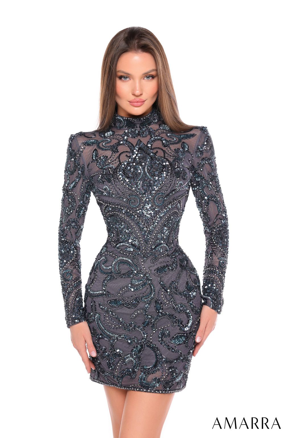 Amarra 88006 Short Homecoming Dress Gold/Silver / 00 Amarra 88006 Short Homecoming Dress Gold/Silver / 00