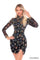 Cocktail Dresses Beaded Short Long Sleeve Fitted Cocktail Dress Black/Multi