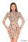 Cocktail Dresses Beaded Short Long Sleeve Fitted Cocktail Dress Nude/Multi