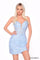 Cocktail Dresses Fitted Short Floral Lace Cocktail Dress Light Blue