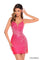 Cocktail Dresses Short Beaded Fitted Floral Cocktail Dress Hot Coral