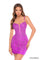 Cocktail Dresses 3D Floral Short Cocktail Fitted Dress Purple