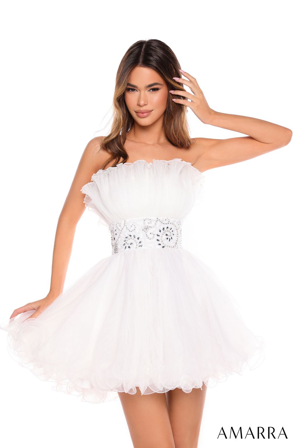 Amarra 88038 Homecoming A Line Short Cocktail Dress