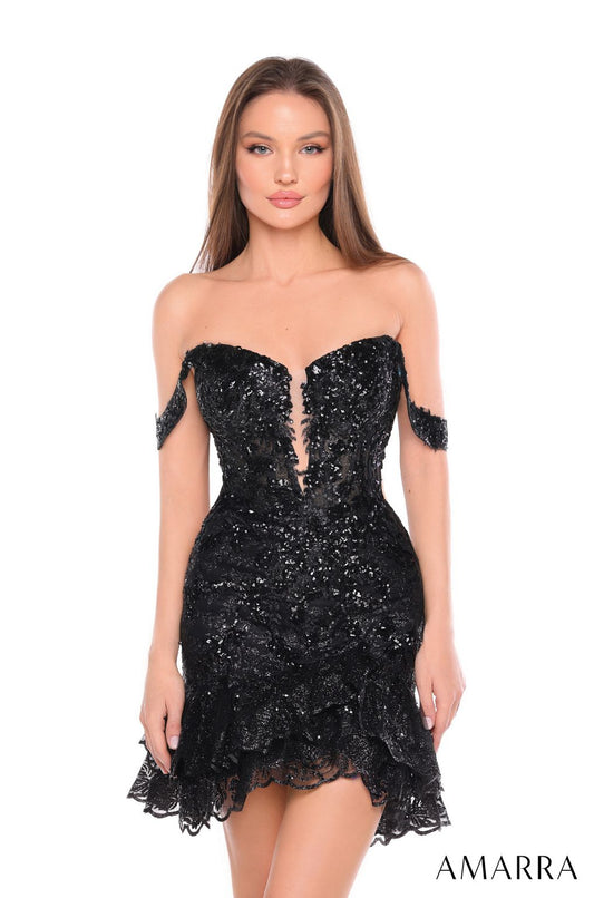 Cocktail Dresses Short A Line Sequin Cocktail Dress Black