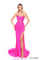Formal Dresses Long Slit A Line Formal Dress Fuchsia