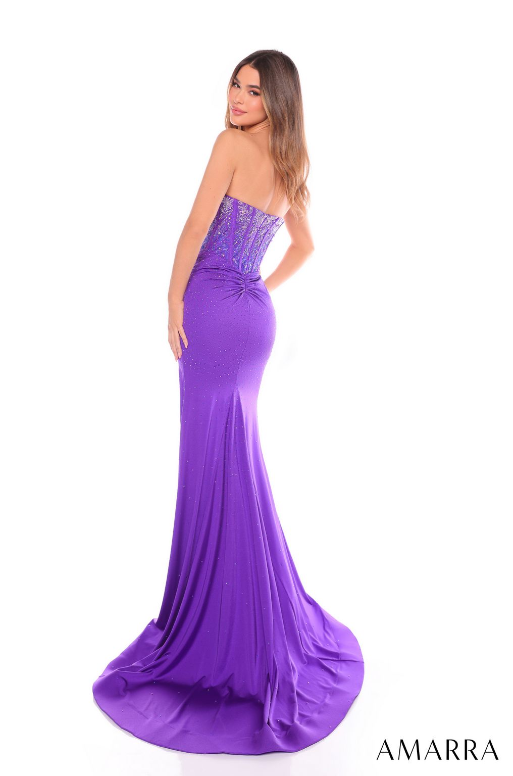 Formal Dresses Long Slit A Line Formal Dress Purple