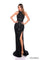 Prom Dresses Long Fitted Beaded Slit Prom Dress  Black/Mercury/Gunmetal