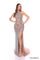 Prom Dresses Long Fitted Beaded Slit Prom Dress  Dark Nude/Light Blue/Silver