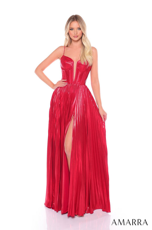 Prom Dresses Long A Line Pleated Prom Dress Red