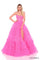 Prom Dresses Long Beaded A Line Ruffle Prom Dress Hot Pink