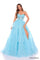 Prom Dresses Long Beaded A Line Ruffle Prom Dress Light Blue