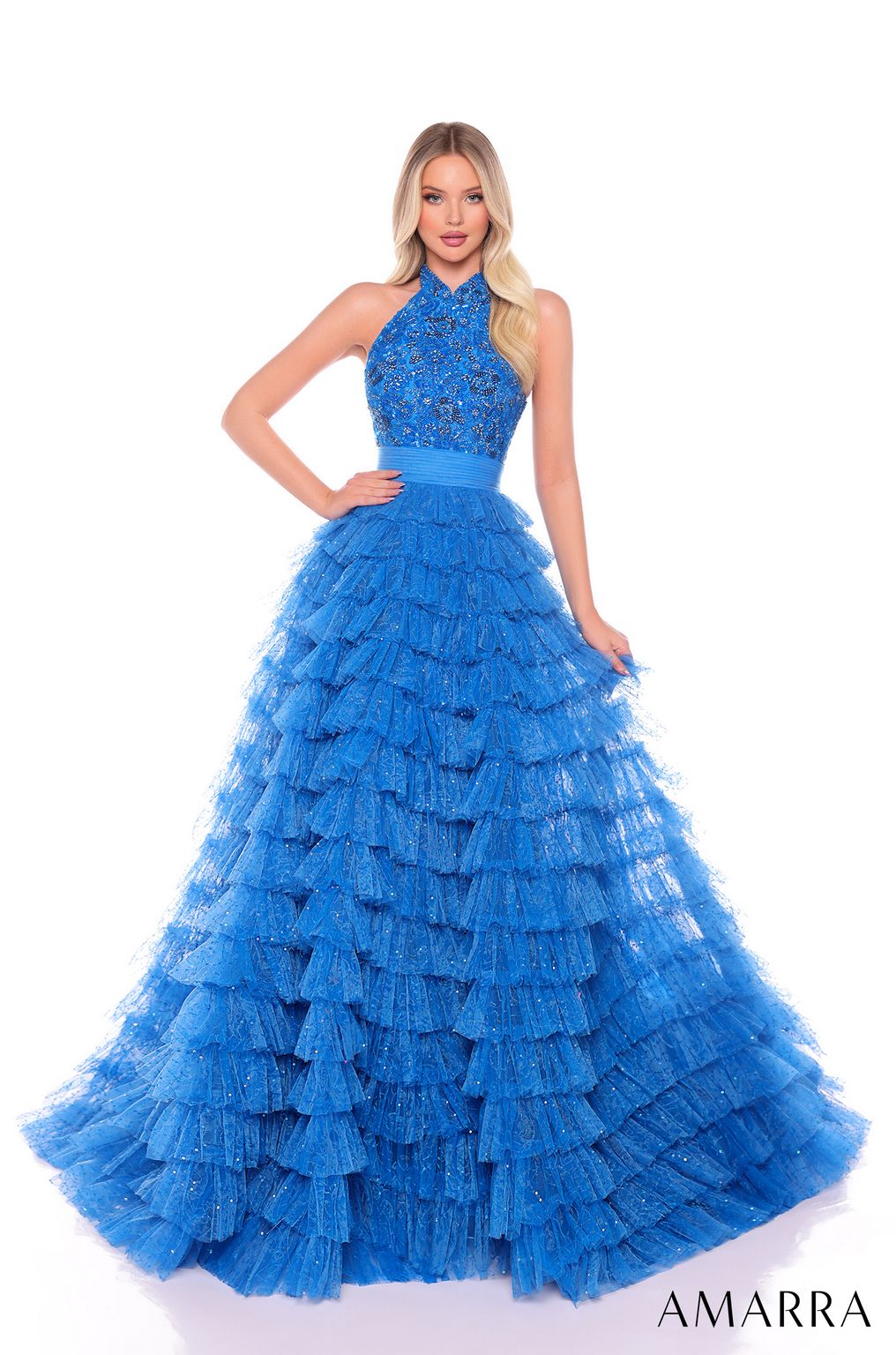 Amarra 88102 Long Ball Gown Beaded Formal Prom Dress
