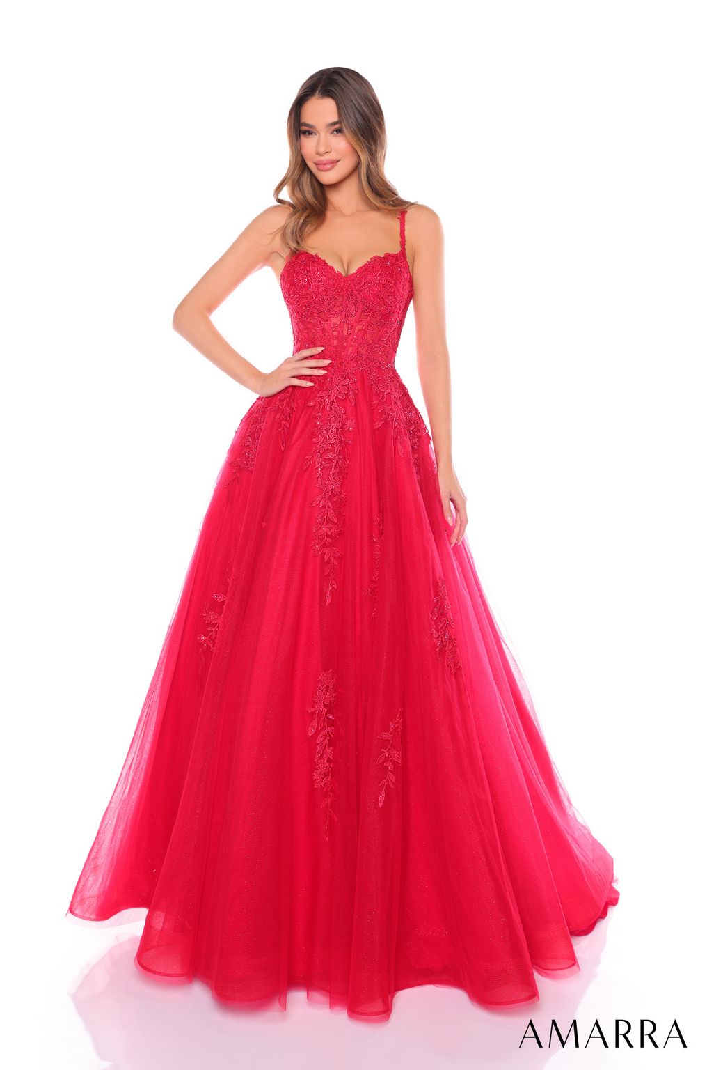 Prom Dresses Long A Line Lace Prome Dress Red