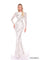 Prom Dresses Beaded Long Sleeve Mermaid Formal Prom Dress Ivory/Silver
