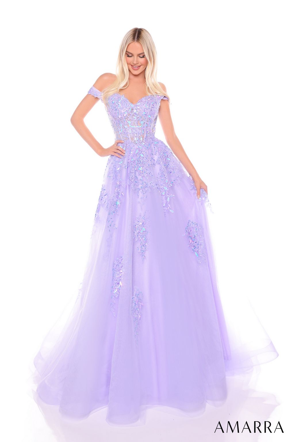 Amarra 88117 Long Formal A Line Evening Prom Dress