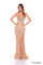 Prom Dresses Long Slit Fitted Beaded Prom Dress Gold