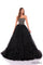 Prom Dresses Long Beaded A-Line Tiered Prom Dress Black/Gold