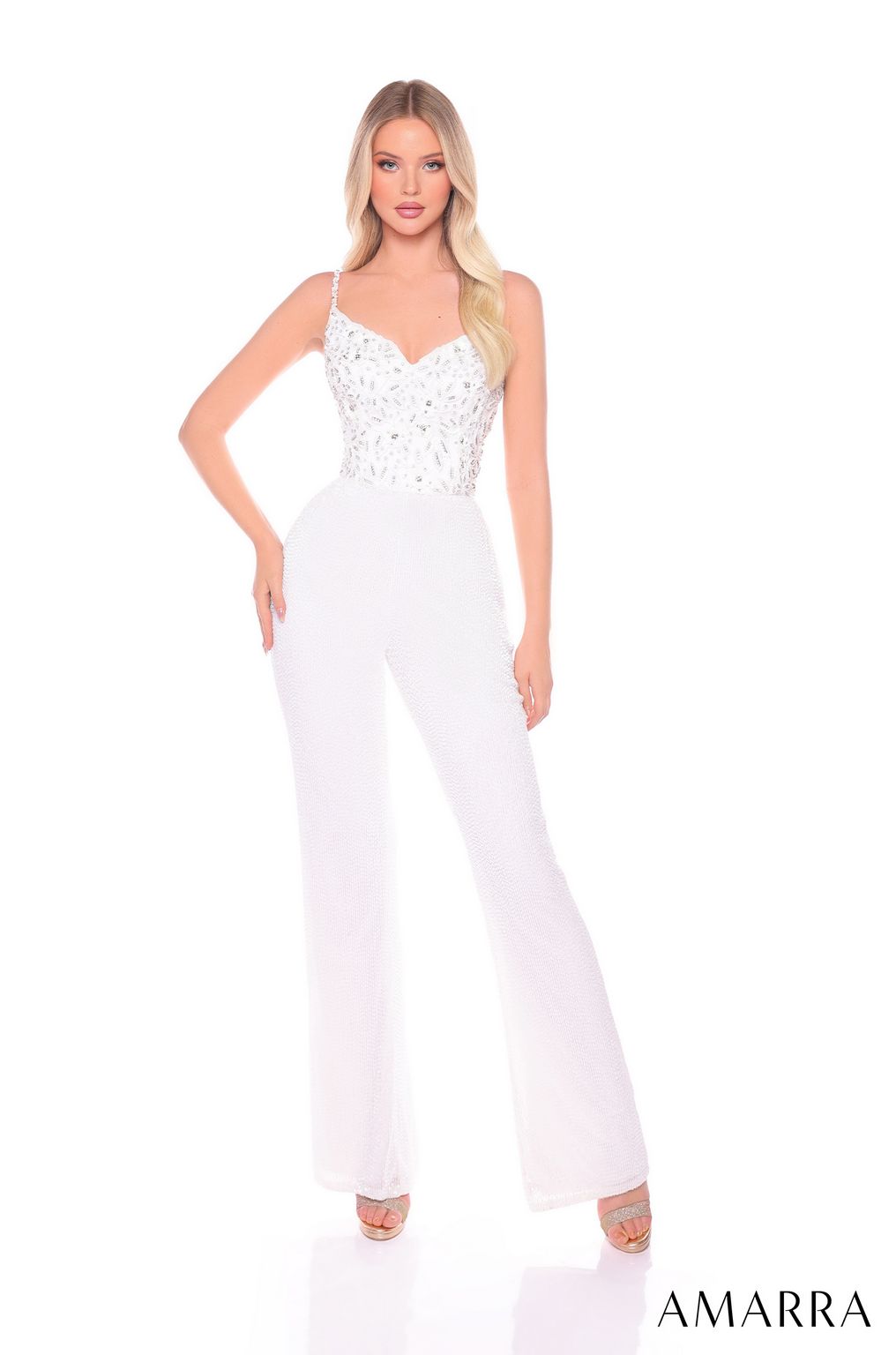 Amarra 88135 Long Formal Sequin Prom Jumpsuit
