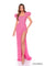 Prom Dresses Ruffle Floral Long Sequin Prom Dress Bright Pink