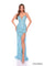 Prom Dresses Long Fitted Sequin Beaded Prom Dress Light Blue/Multi