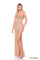 Prom Dresses Fitted Beaded Long Prom Dress Gold