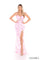 Prom Dresses Fitted Slit Long Formal Floral Sequin Prom Dress Ivory/Neon Pink