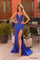 Prom Dresses Fitted Prom Long Sequin Applique Formal Dress Royal Blue