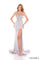 Prom Dresses Fitted Prom Long Sequin Applique Formal Dress Silver