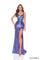 Prom Dresses Fitted Metallic Long Formal Slit Prom Dress Purple