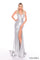 Prom Dresses Fitted Metallic Long Formal Slit Prom Dress Silver