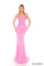 Prom Dresses Glitter Long Mermaid Formal Applique Prom Dress Pink