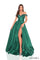 Prom Dresses Long Ball Gown 3D Floral Applique Slit Prom Dress Emerald