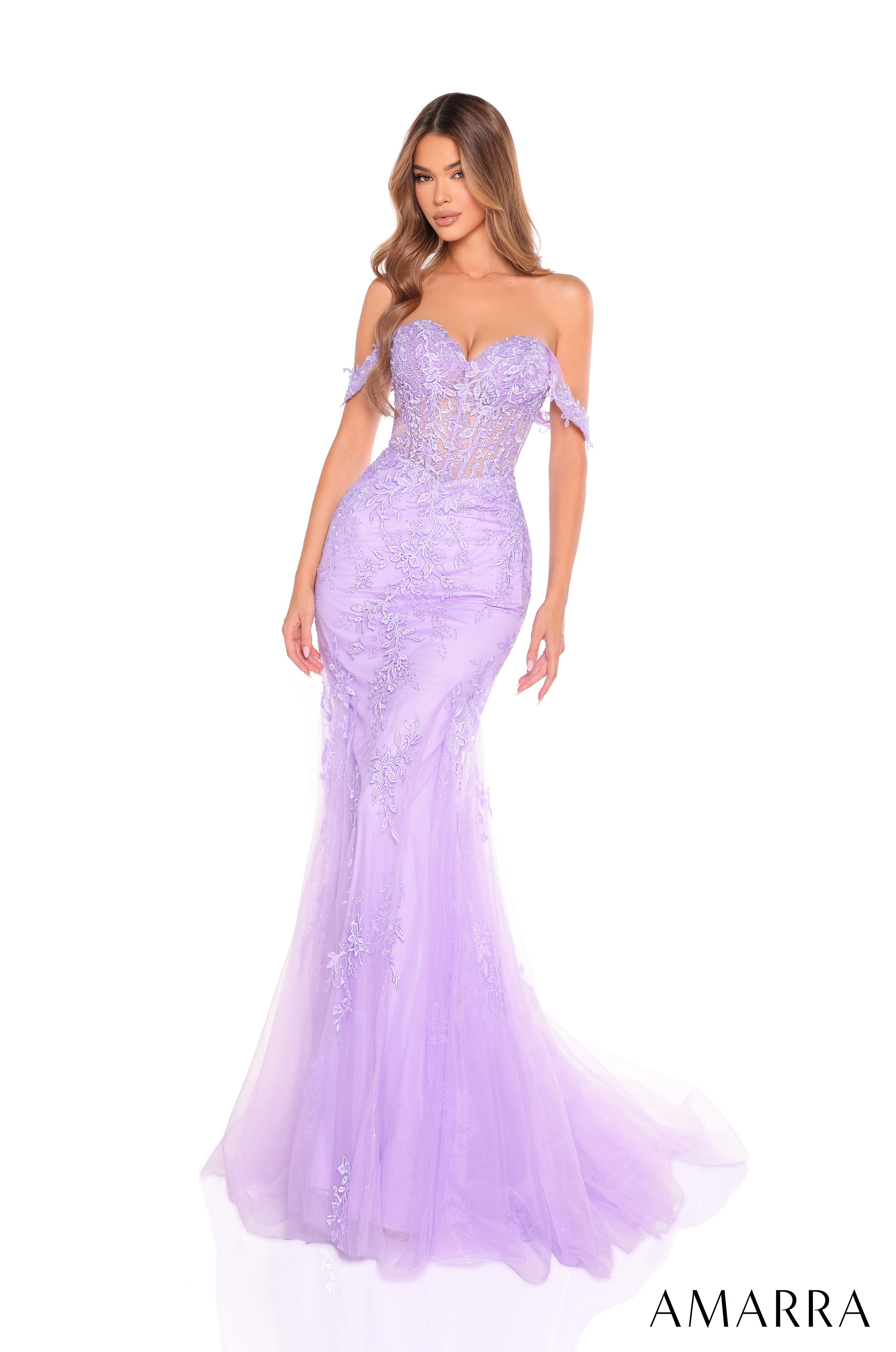 Prom Dresses Prom Long Mermaid Applique Formal Dress Lilac