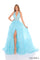 Prom Dresses Long Beaded Ball Gown Corset Prom Dress Light Blue