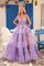 Prom Dresses Long Beaded Ball Gown Corset Prom Dress Lilac/Electric Orchid