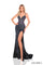 Prom Dresses Long Fitted Slit Formal Beaded Prom Dress Black/Multi