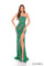 Prom Dresses Beaded Long Formal Fitted Slit Prom Dress Emerald/Multi