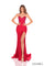 Prom Dresses Long Fitted Slit Formal Beaded Prom Dress Red
