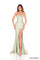 Prom Dresses Long Fitted Slit Formal Beaded Prom Dress Sage