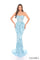 Prom Dresses Prom Fitted Sequin Long Corset Formal Dress Light Blue