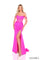 Prom Dresses Long Fitted Slit Formal Glitter Prom Dress Fuchsia