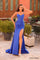 Prom Dresses Long Fitted Glitter Formal Corset Prom Dress Royal Blue