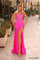 Prom Dresses Long Mermaid Fit Formal Slit Prom Dress Fuchsia