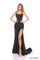 Prom Dresses Long Formal Fitted Slit Beaed Prom Dress Black