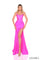 Prom Dresses Long Formal Fitted Slit Beaed Prom Dress Fuchsia