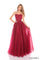 Prom Dresses Long Ball Gown Floral Lace Applique Prom Dress Wine