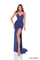 Prom Dresses Prom Fitted Beaded Long Formal Slit Dress Navy