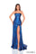 Prom Dresses Prom Metallic Fitted Long Formal Slit Dress Blue/Multi