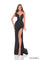 Prom Dresses Fitted Slit Long Formal Floral Prom Dress Black
